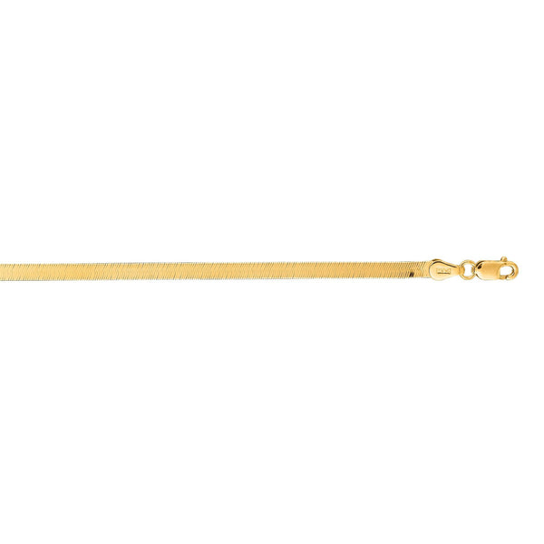 2.8mm Herringbone Chain Bracelet in 14K Yellow Gold — view 2