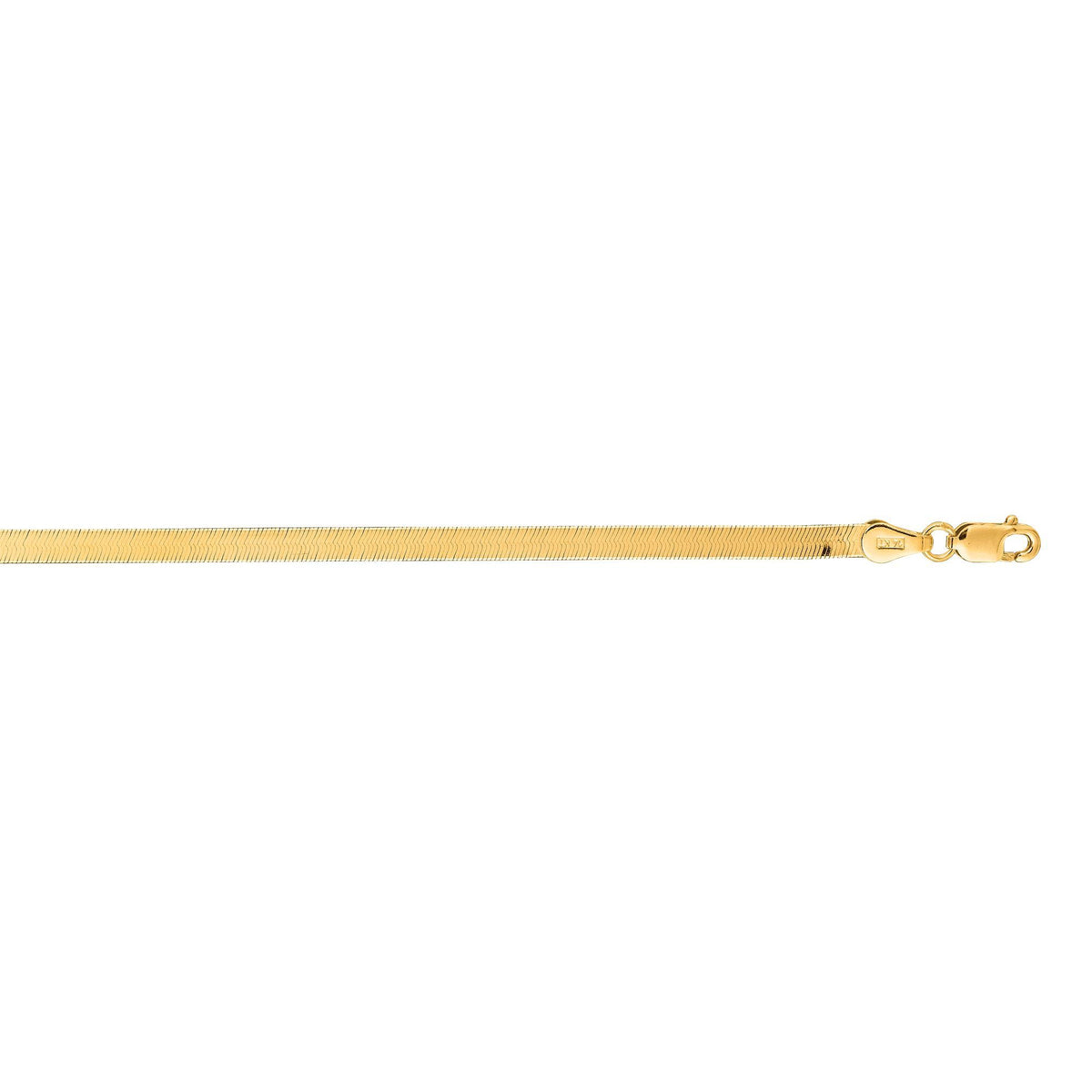 2.8mm Herringbone Chain Necklace in 14K Yellow Gold — view 2 — Laura Milman New York