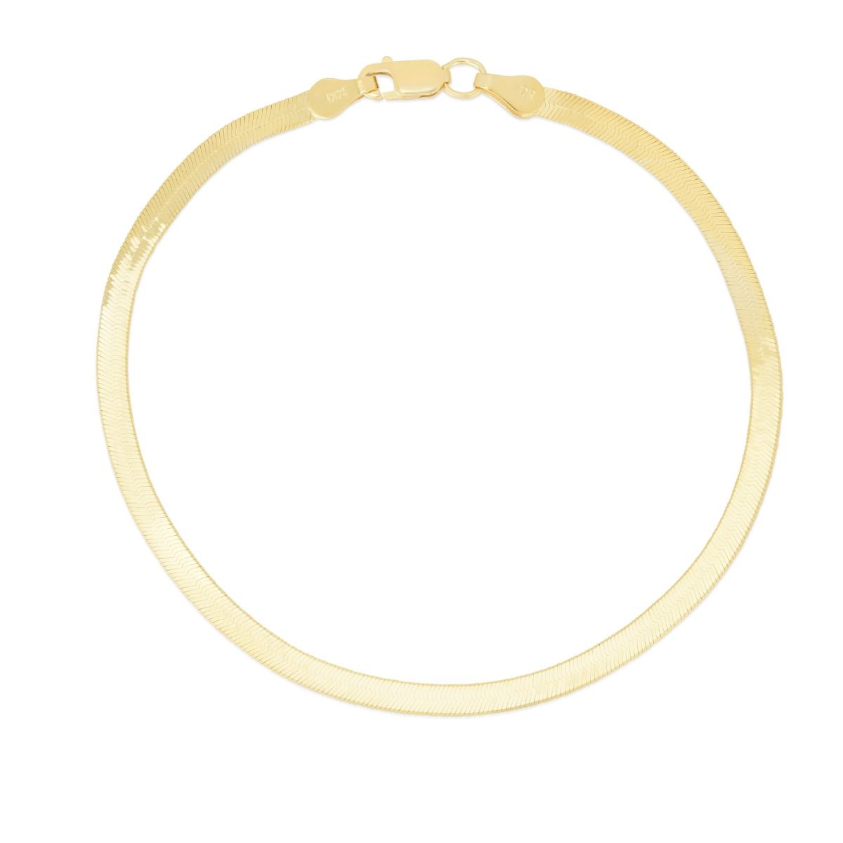 2.8mm Herringbone Chain Necklace in 14K Yellow Gold — view 3 — Laura Milman New York