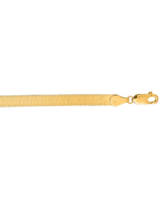 3.8mm Herringbone Chain Necklace in 14K Yellow Gold — Laura Milman New York
