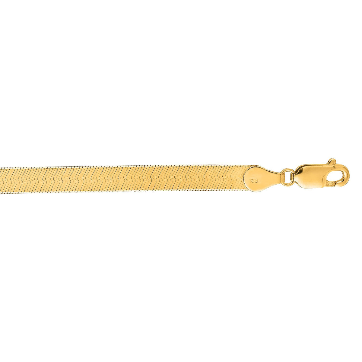 3.8mm Herringbone Chain Necklace in 14K Yellow Gold — view 2 — Laura Milman New York