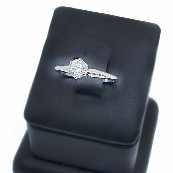 Petite Diamond Engagement Ring in 14K White Gold — view 2