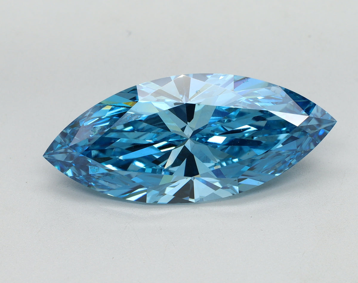 6.01ct Marquise Fancy Vivid Blue Lab-Grown Diamond — VVS2 | IGI