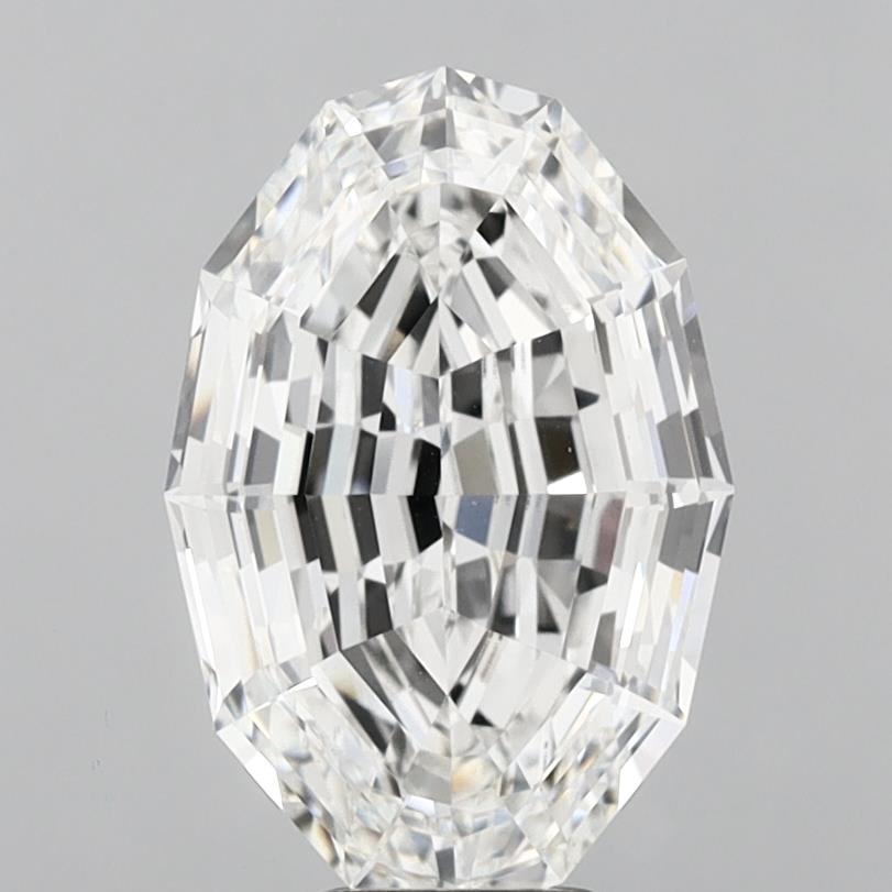 7.33ct Oval Step Cut, F VS1 — IGI