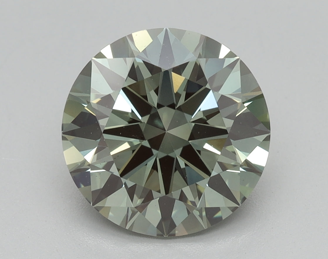 2.57ct Round Fancy Vivid Green Lab-Grown Diamond — VS1 | IGI