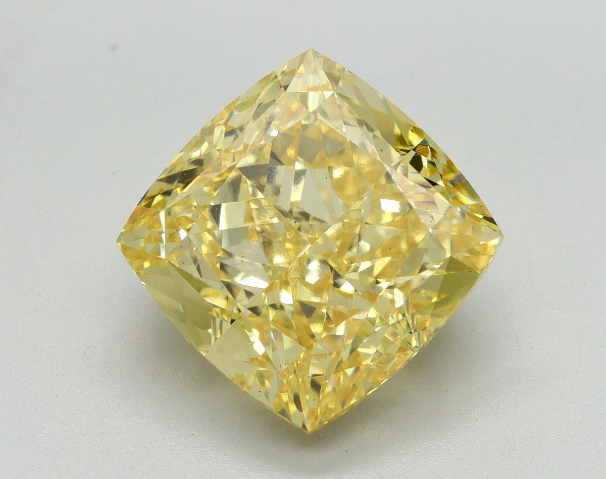 7.03ct Cushion Fancy Vivid Yellow Lab-Grown Diamond — VS1 | IGI