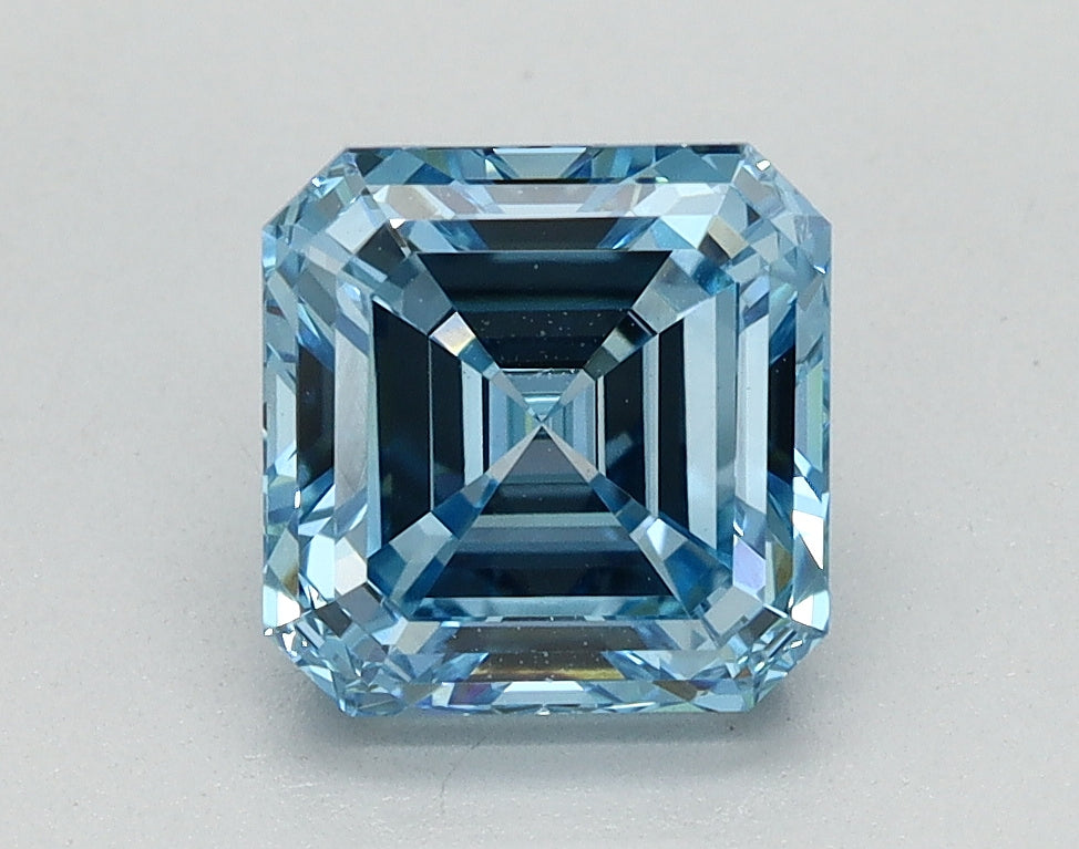 1.59ct Asscher Fancy Vivid Blue Lab-Grown Diamond — VVS2 | IGI