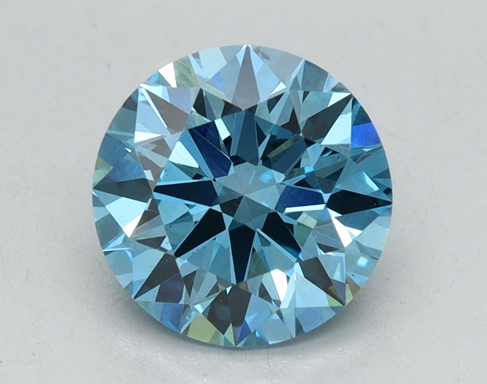 1.56ct Round Fancy Vivid Blue Lab-Grown Diamond — VS2 | IGI
