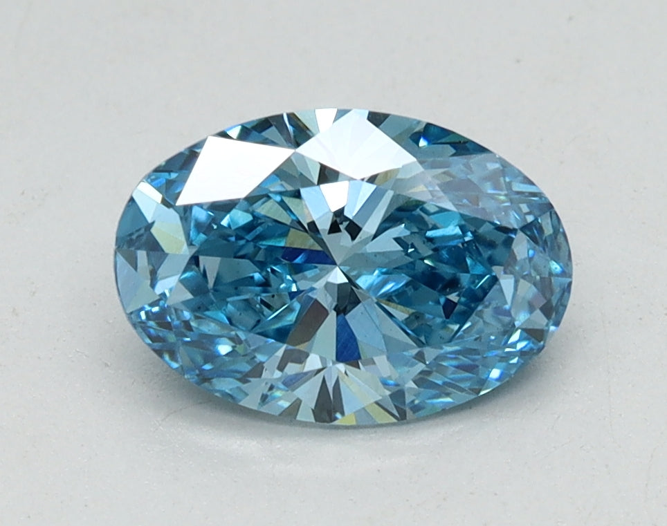 1.06ct Oval Fancy Vivid Blue Lab-Grown Diamond — VS1 | IGI