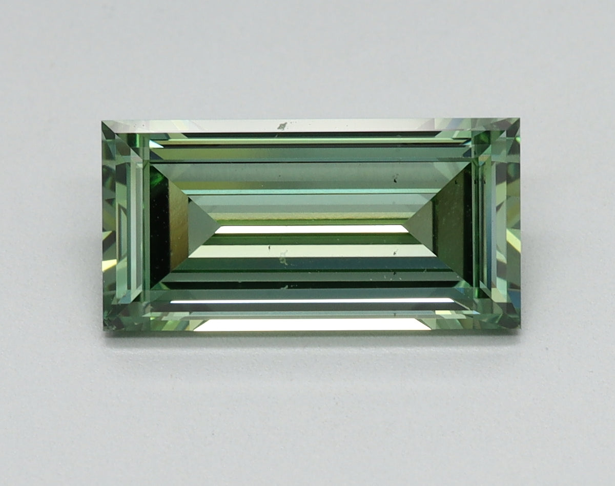 2.01ct Baguette Fancy Vivid Green Lab-Grown Diamond — VS2 | IGI
