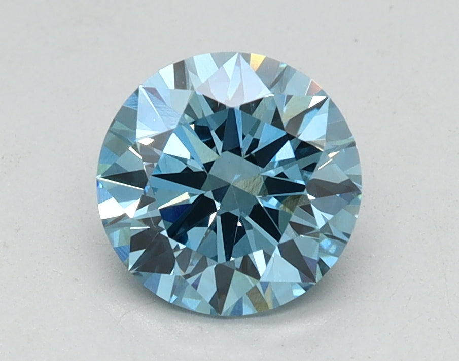 1.01ct Round Fancy Vivid Blue Lab-Grown Diamond — VVS2 | IGI