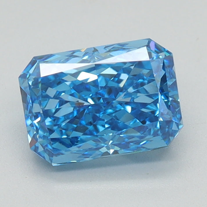 1.13ct Radiant Fancy Vivid Blue Lab-Grown Diamond — VVS2 | IGI