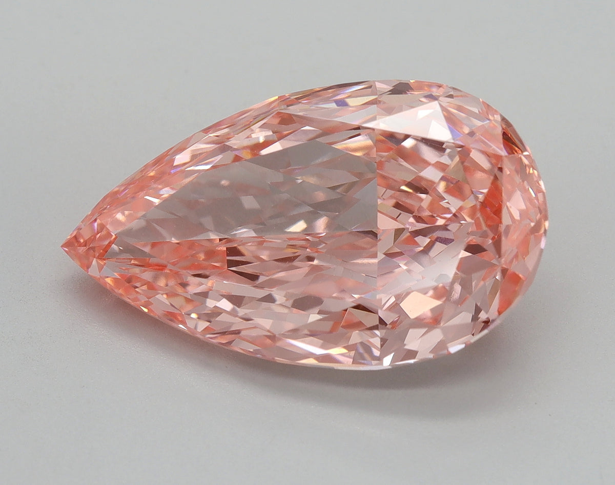 7.46ct Pear Fancy Vivid Pink Lab-Grown Diamond — VVS2 | IGI