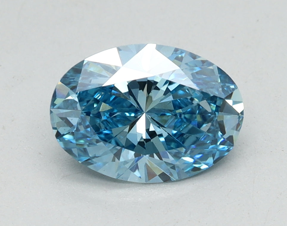 1.06ct Oval Fancy Vivid Blue Lab-Grown Diamond — VS2 | IGI