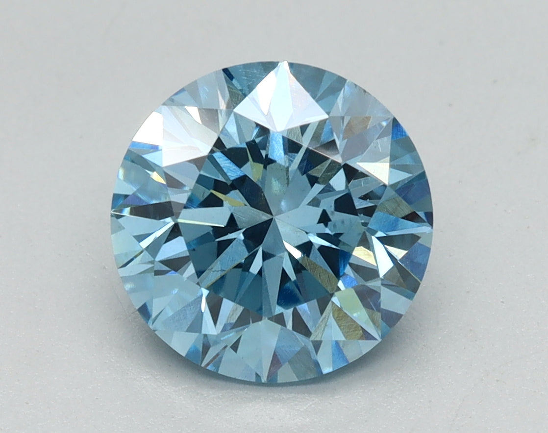 2.13ct Round Fancy Vivid Blue Lab-Grown Diamond — VS1 | IGI