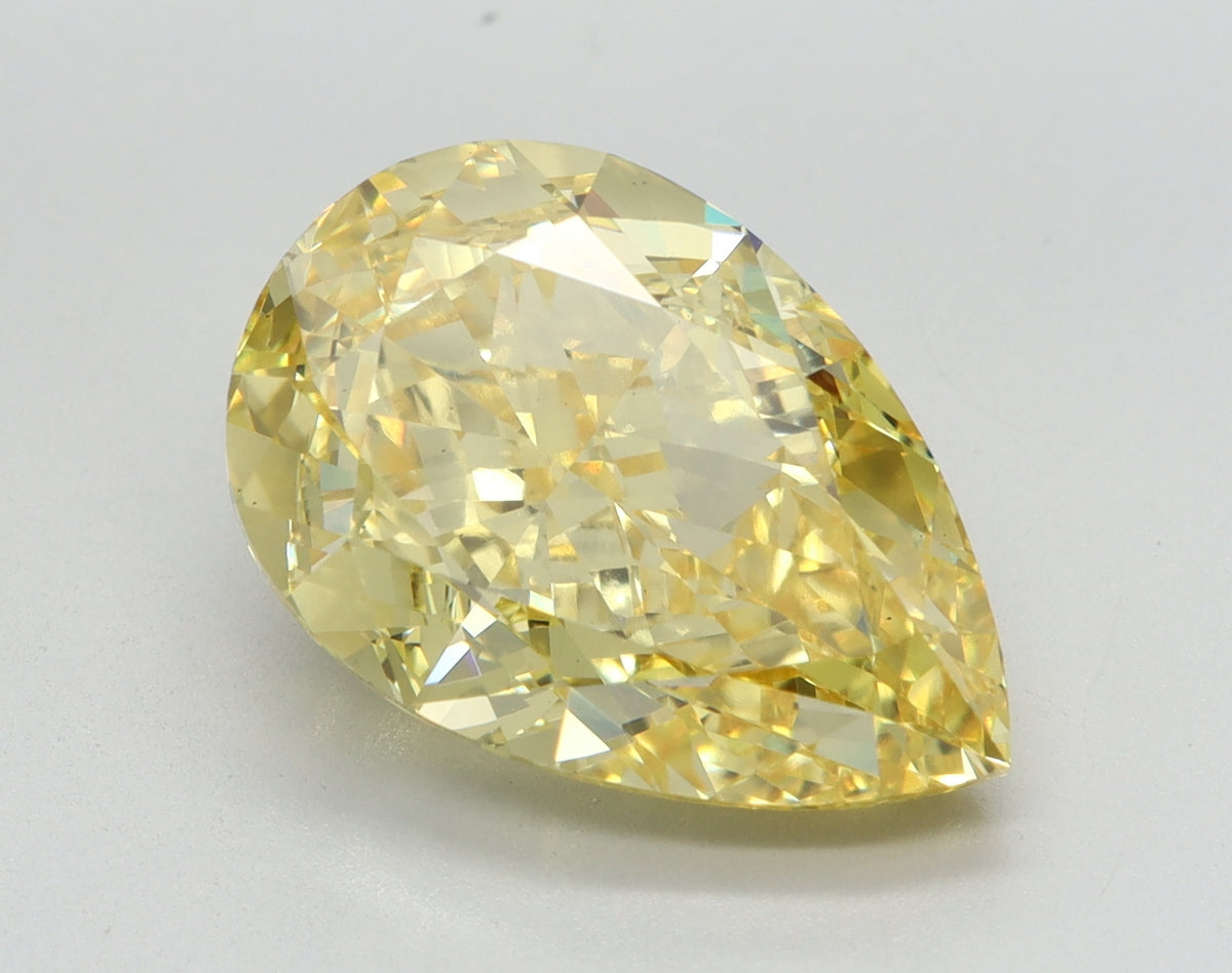 6.08ct Pear Fancy Vivid Yellow Lab-Grown Diamond — VS1 | IGI