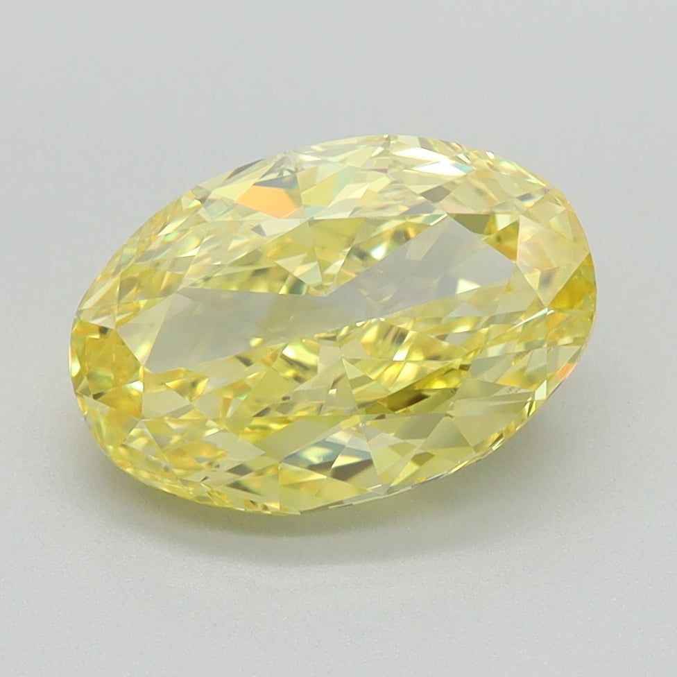 1.74ct Oval Fancy Vivid Yellow Lab-Grown Diamond — VS1 | IGI