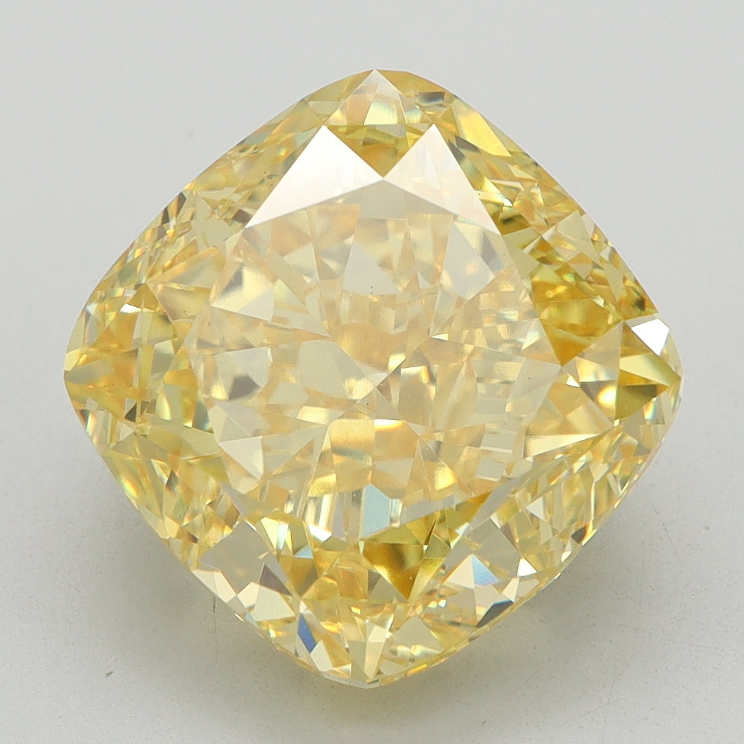 6.50ct Cushion Fancy Vivid Yellow Lab-Grown Diamond — VS1 | IGI