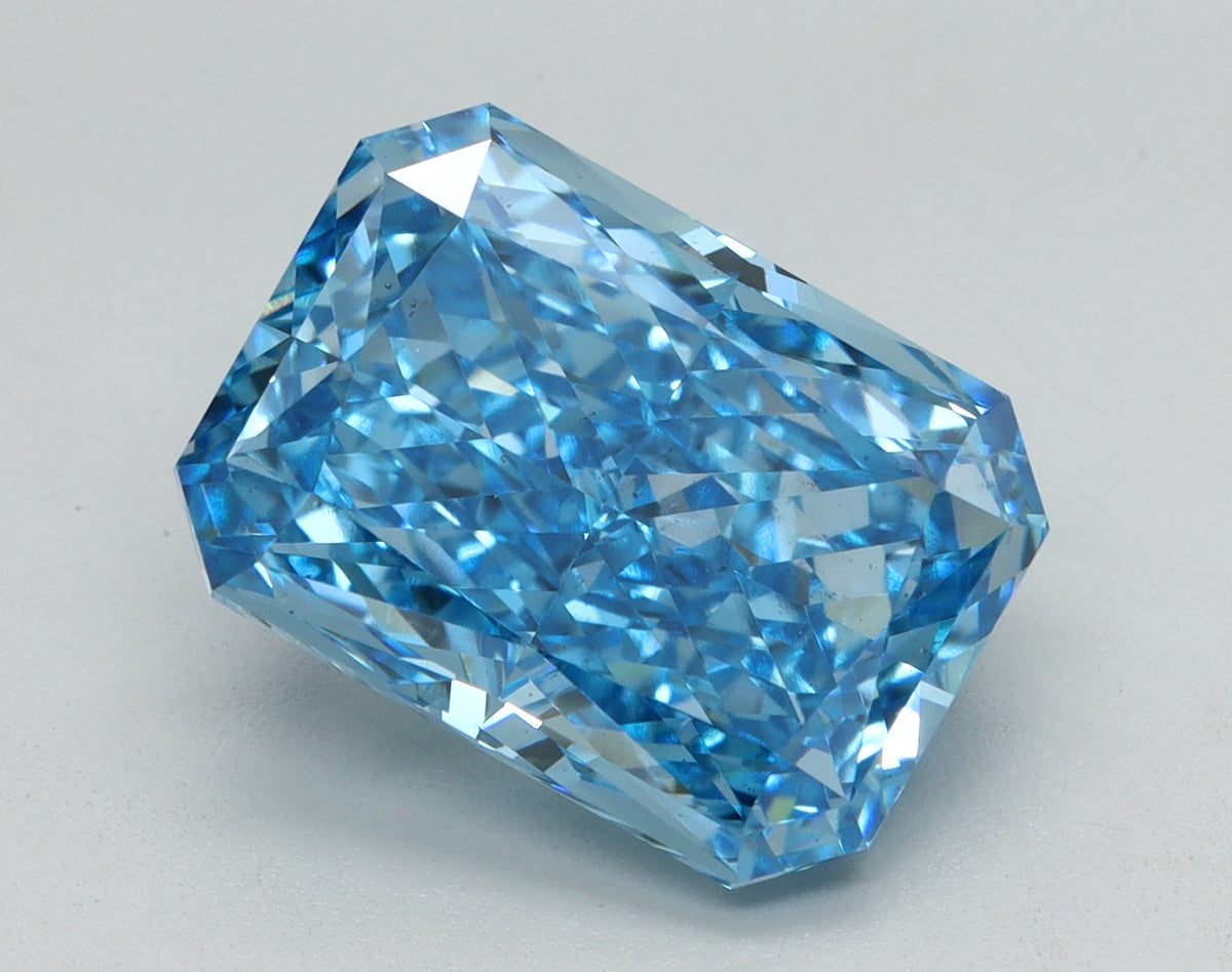 5.09ct Radiant Fancy Vivid Blue Lab-Grown Diamond — VS2 | IGI