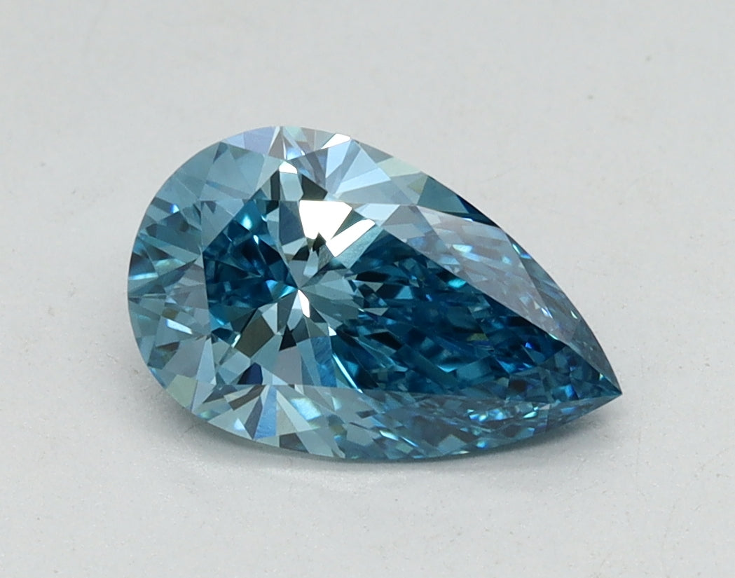 1.05ct Pear Fancy Vivid Blue Lab-Grown Diamond — VVS2 | IGI