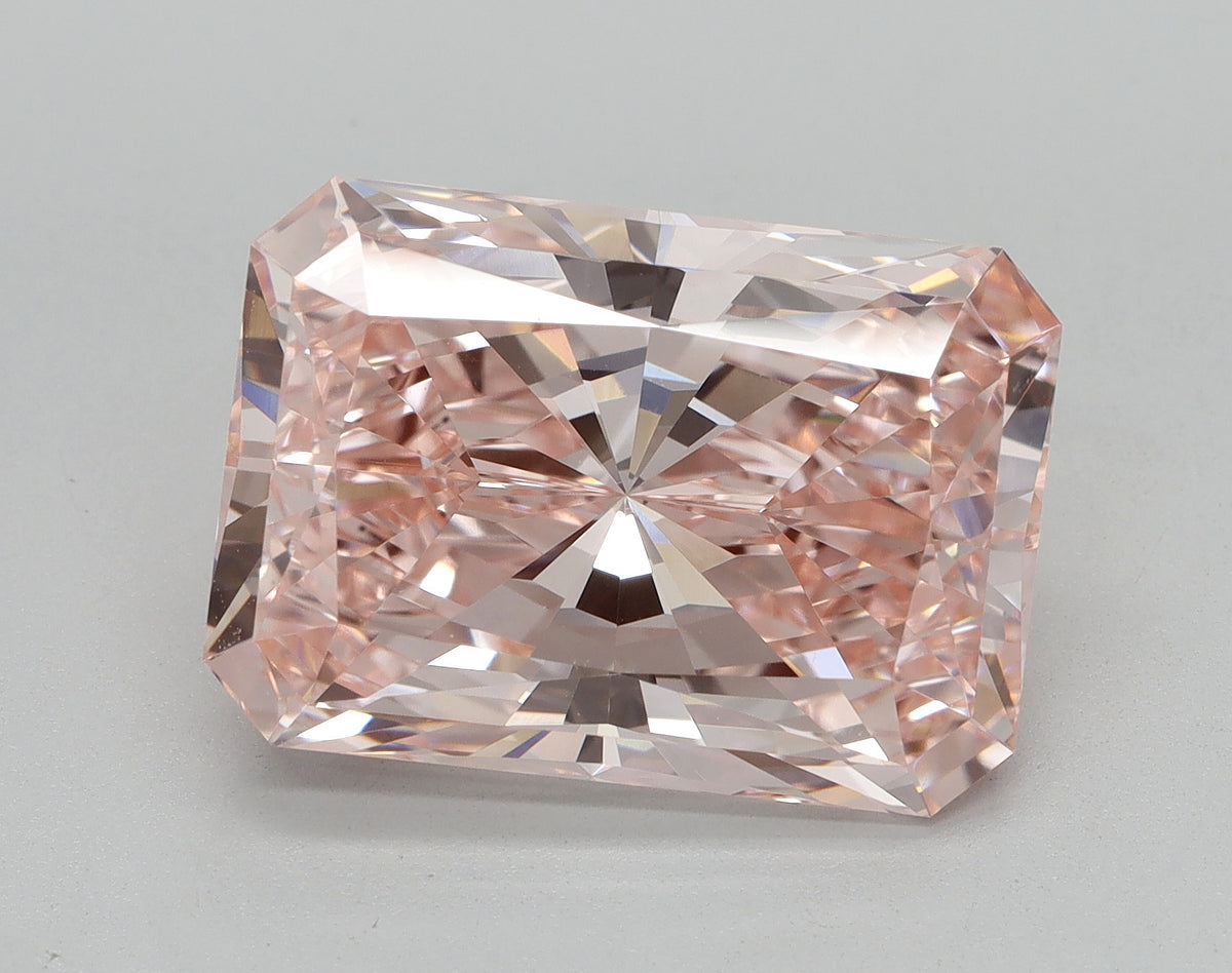 7.10ct Radiant Fancy Vivid Pink Lab-Grown Diamond — VVS2 | IGI
