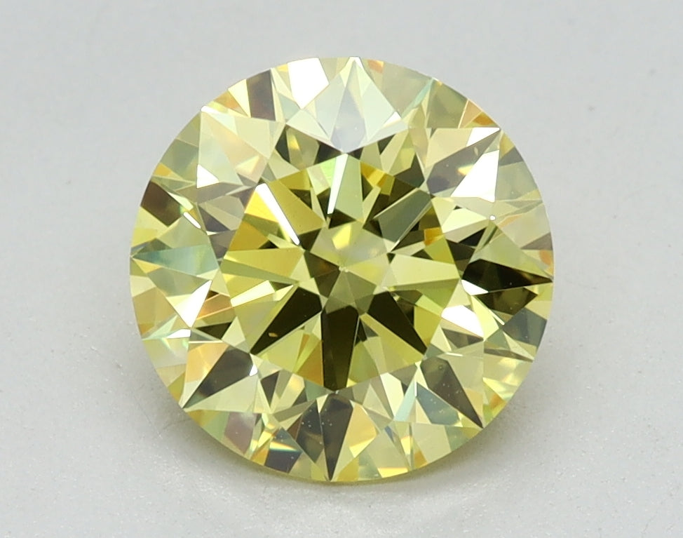 1.62ct Round Fancy Intense Yellow Lab-Grown Diamond — VS1 | IGI