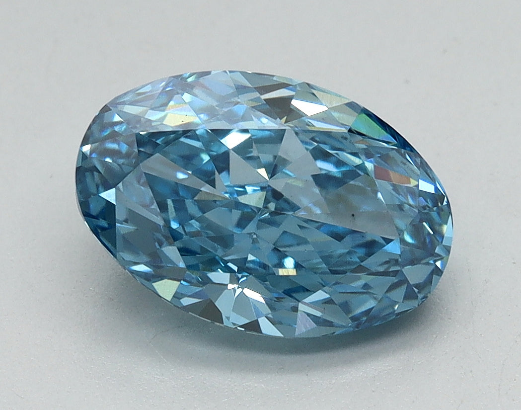 2.06ct Oval Fancy Vivid Blue Lab-Grown Diamond — VS1 | IGI