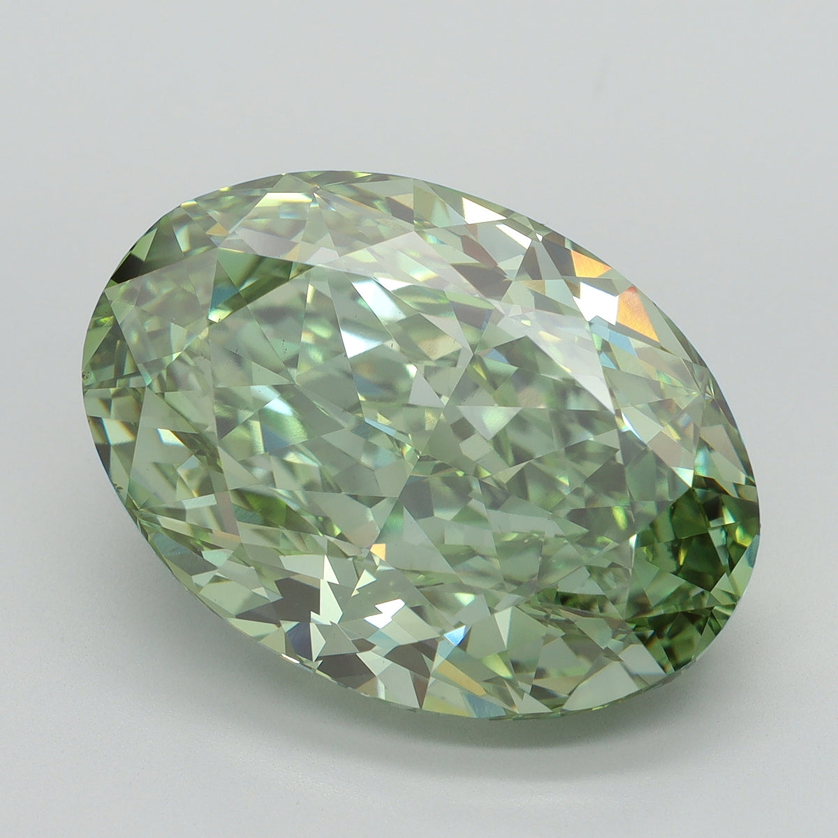 13.04ct Oval Fancy Vivid Green Lab-Grown Diamond — VS2 | IGI