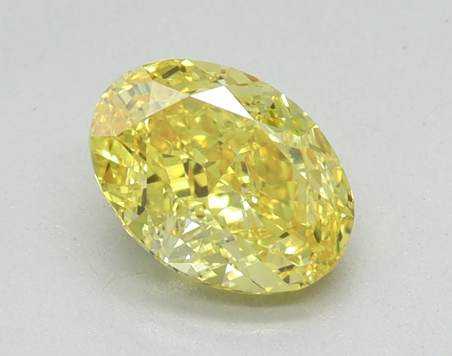 1.01ct Oval Fancy Vivid Yellow Lab-Grown Diamond — VVS2 | IGI