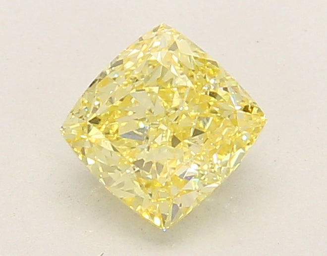 0.92ct Cushion Fancy Intense Yellow Lab-Grown Diamond — VVS2 | IGI