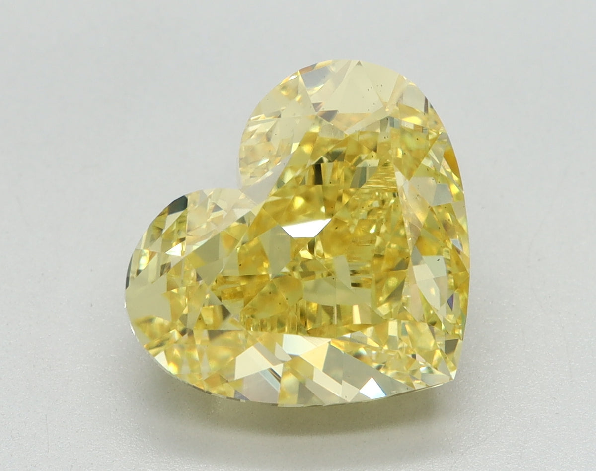 5.07ct Heart Fancy Vivid Yellow Lab-Grown Diamond — VS2 | IGI