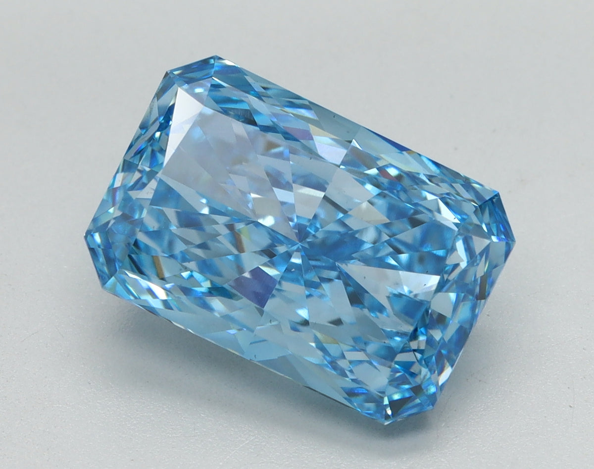 4.05ct Radiant Fancy Vivid Blue Lab-Grown Diamond — VS1 | IGI