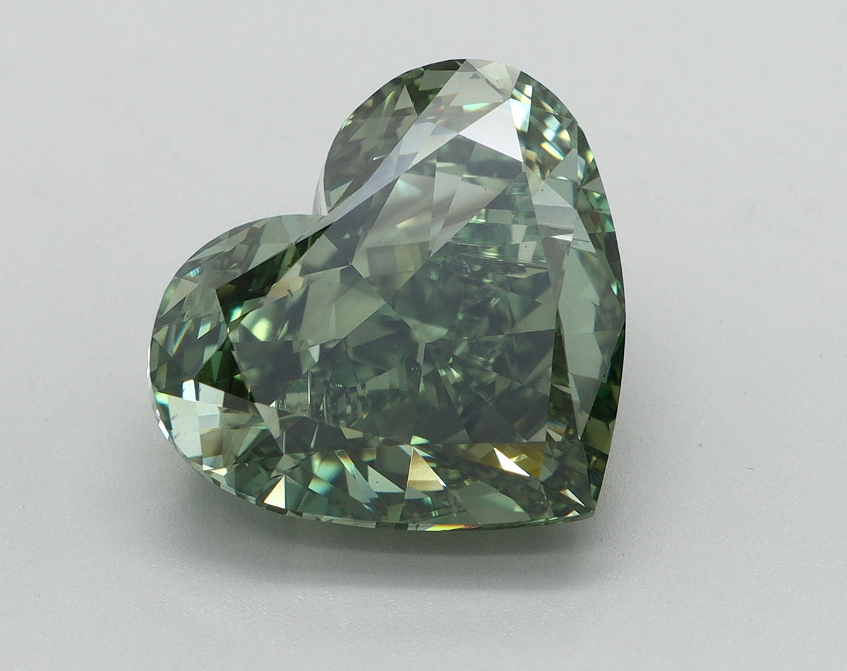 6.50ct Heart Fancy Vivid Green Lab-Grown Diamond — VS1 | IGI