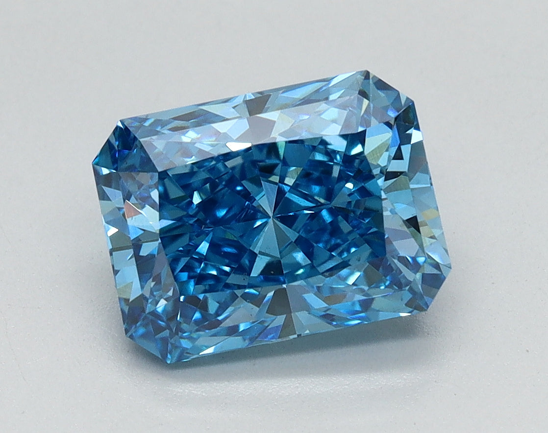 2.00ct Radiant Fancy Vivid Blue Lab-Grown Diamond — VS1 | IGI