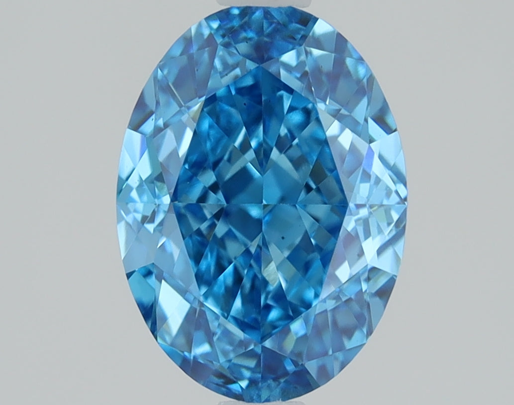 1.52ct Oval Fancy Vivid Blue Lab-Grown Diamond — VS2 | IGI