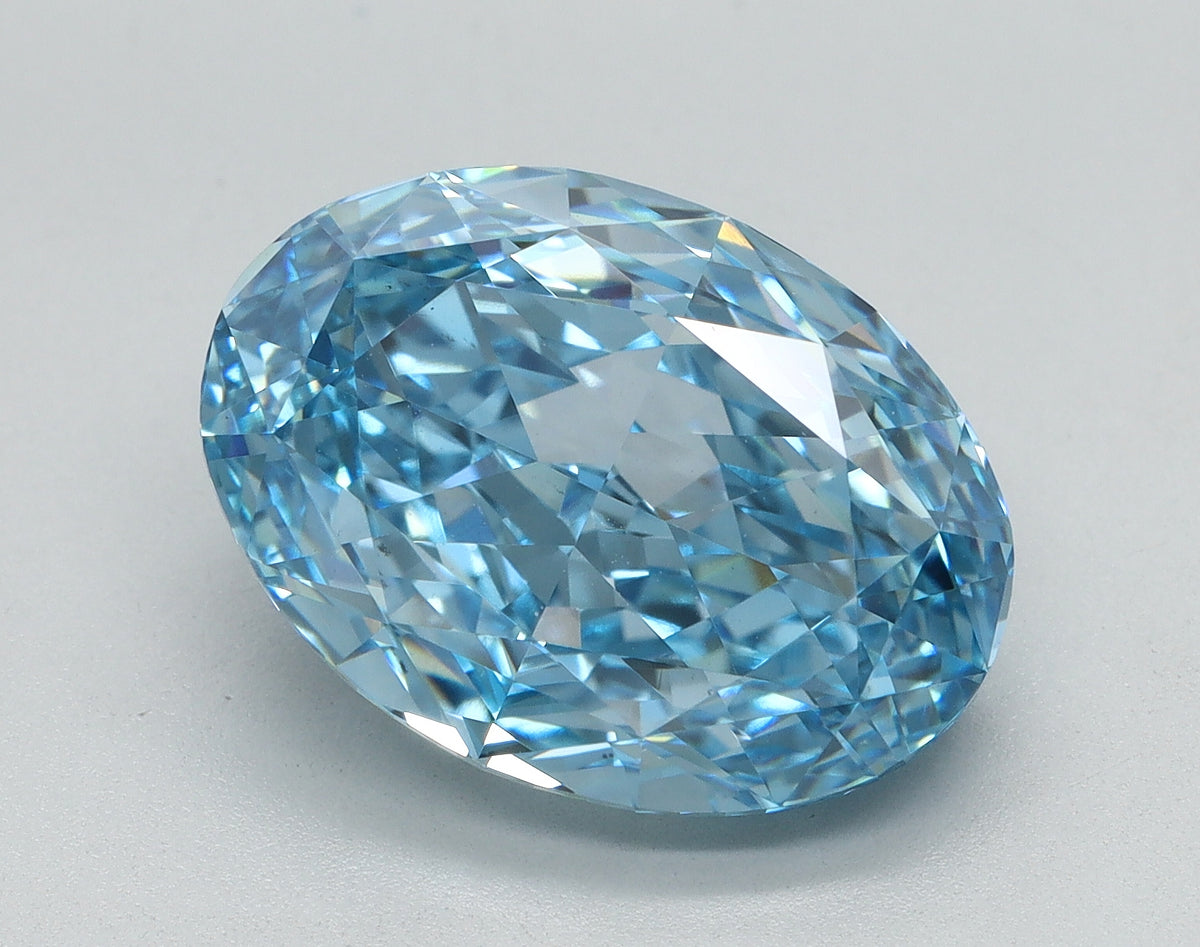 6.07ct Oval Fancy Vivid Blue Lab-Grown Diamond — VS1 | IGI