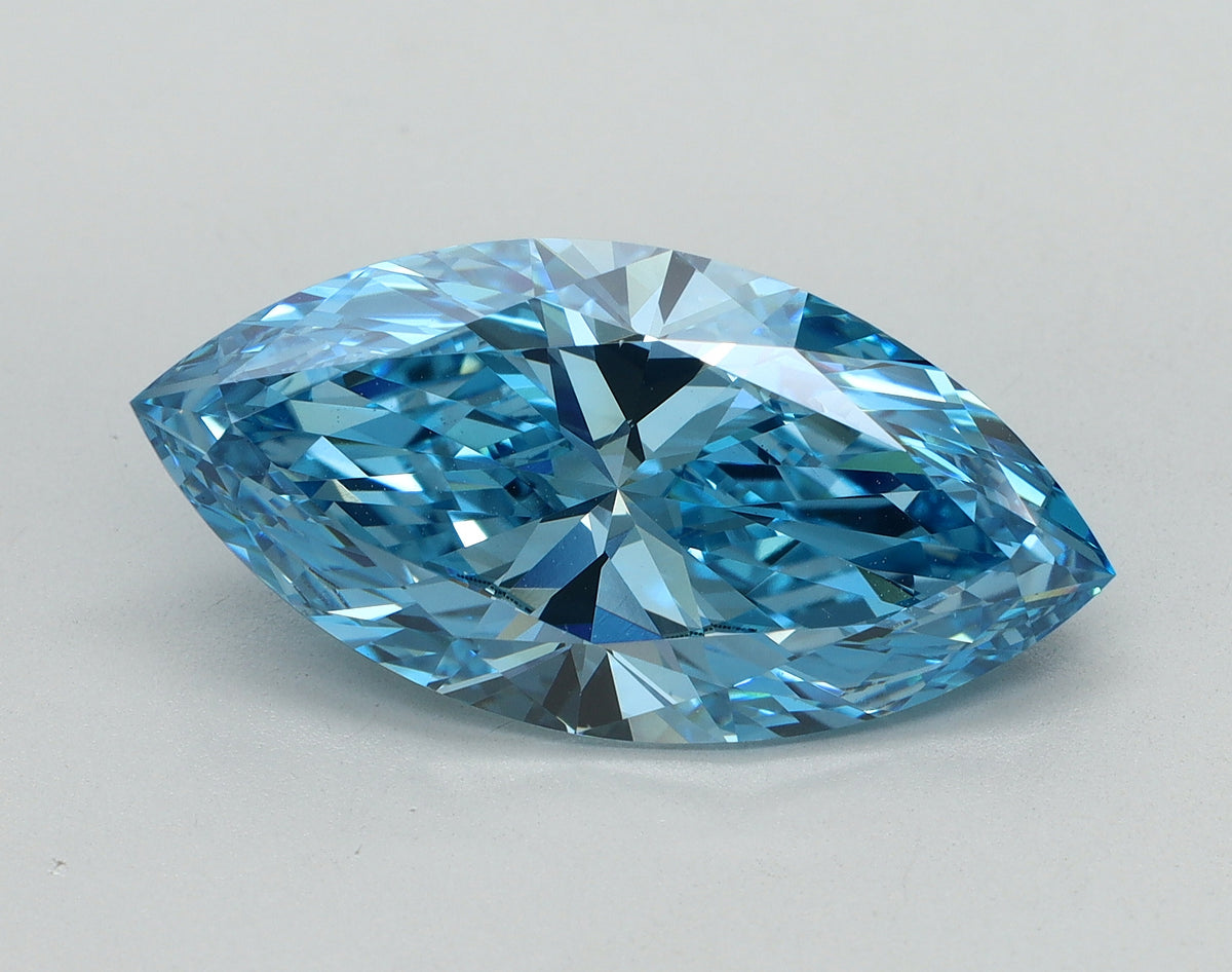 5.02ct Marquise Fancy Vivid Blue Lab-Grown Diamond — VS1 | IGI