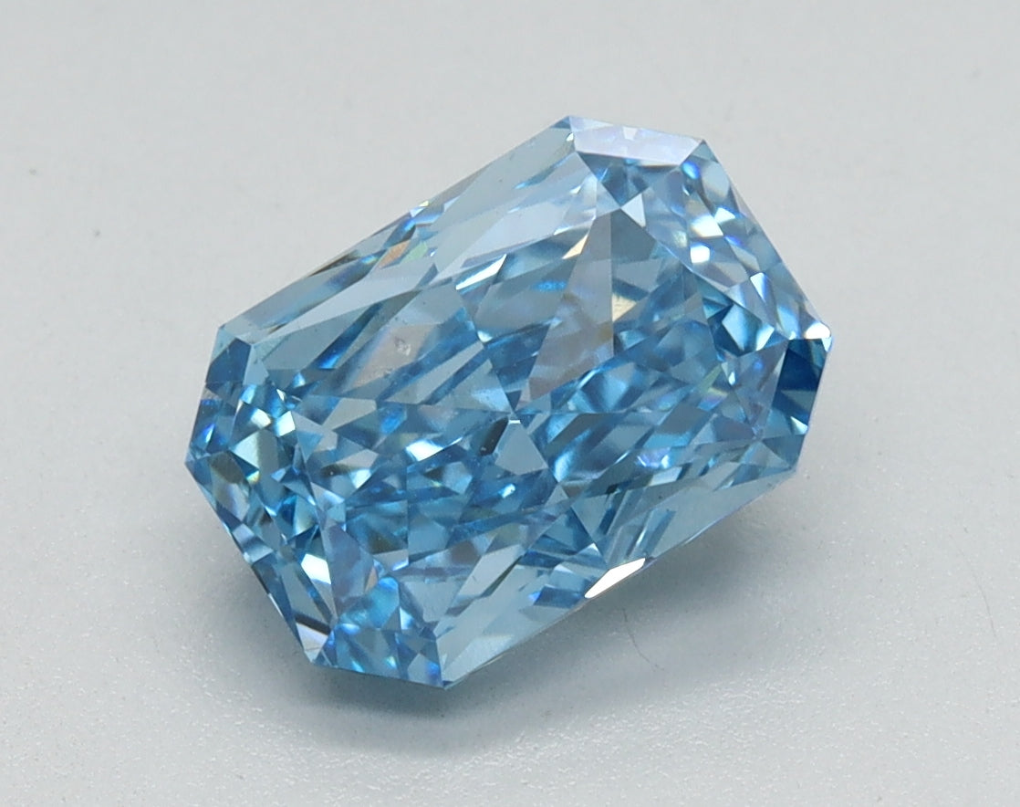 2.41ct Radiant Fancy Vivid Blue Lab-Grown Diamond — VS1 | IGI