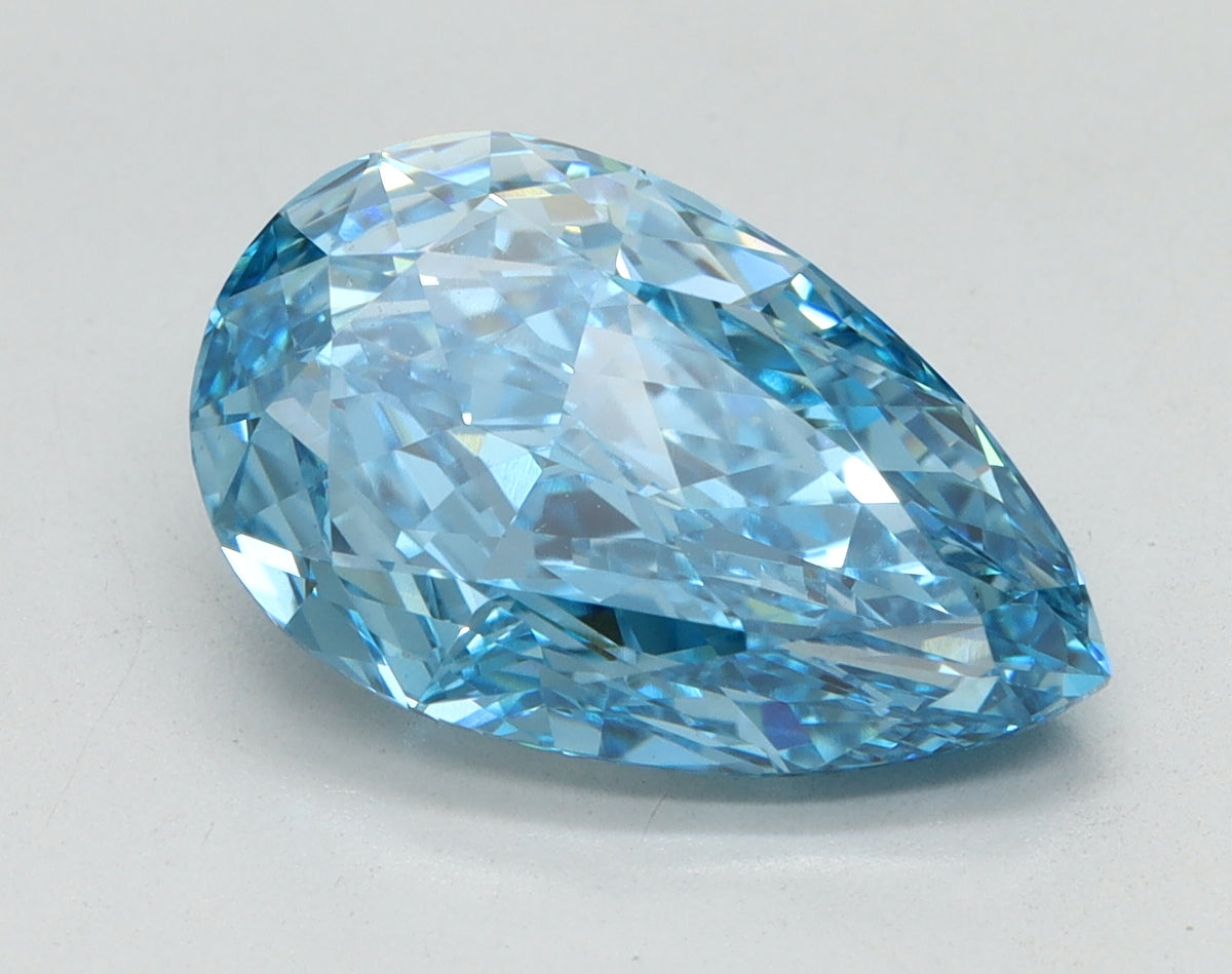 3.51ct Pear Fancy Vivid Blue Lab-Grown Diamond — VS1 | IGI