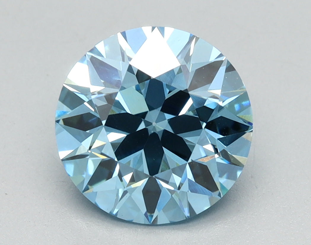 2.11ct Round Fancy Vivid Blue Lab-Grown Diamond — VVS2 | IGI
