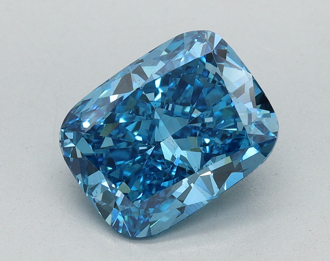 1.00ct Cushion Fancy Vivid Blue Lab-Grown Diamond — VS2 | IGI