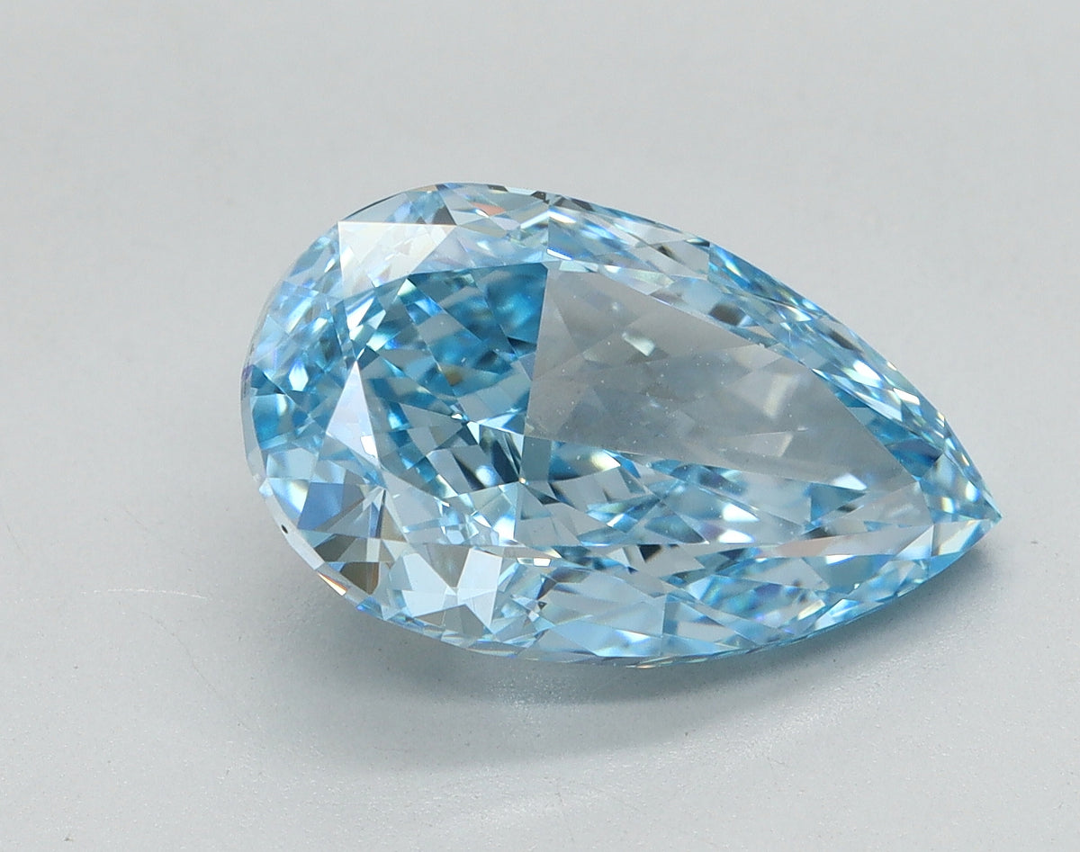 4.08ct Pear Fancy Vivid Blue Lab-Grown Diamond — VVS2 | IGI
