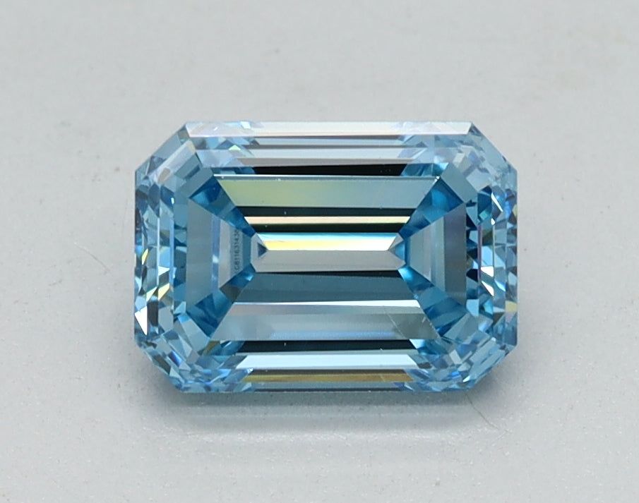 1.02ct Emerald Fancy Vivid Blue Lab-Grown Diamond — VS1 | IGI