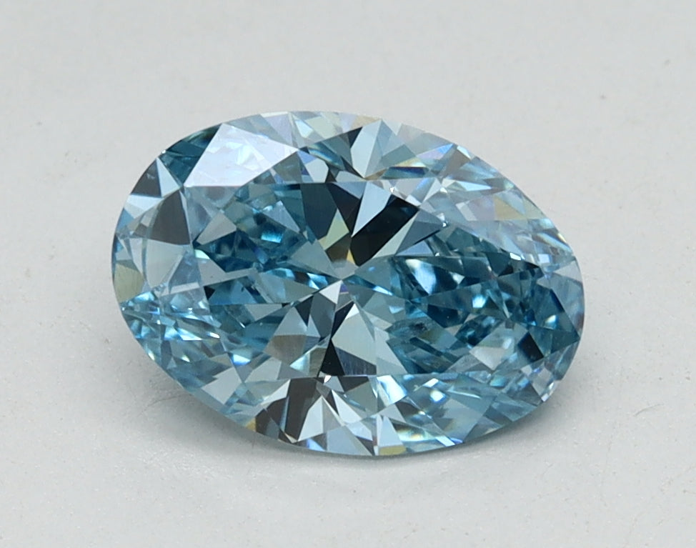 1.07ct Oval Fancy Vivid Blue Lab-Grown Diamond — VS1 | IGI