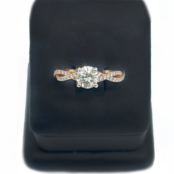 Petite Diamond Engagement Ring in 18K Rose Gold — view 2