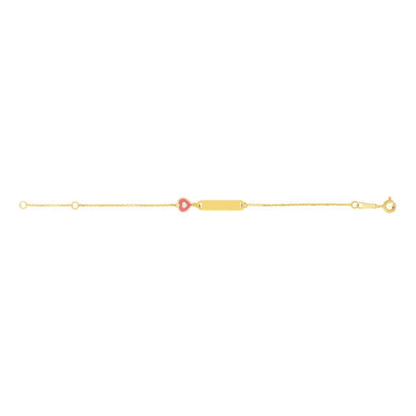 Children's Heart ID Bracelet in 14k Yellow Gold - Laura's Gems