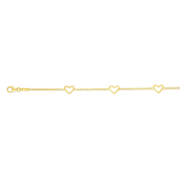 Children's Hearts Bracelet in 14k Yellow Gold - Laura's Gems