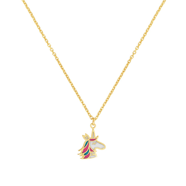 Children's Jewelry 14kt Gold Unicorn Pendant & Necklace - Laura's Gems