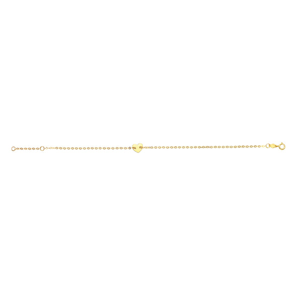 Children's Single Heart Bracelet in 14k Yellow Gold - Laura's Gems