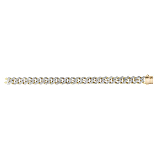 Cuban White Pave Curb Link Bracelet 8.25" Inch - Laura's Gems